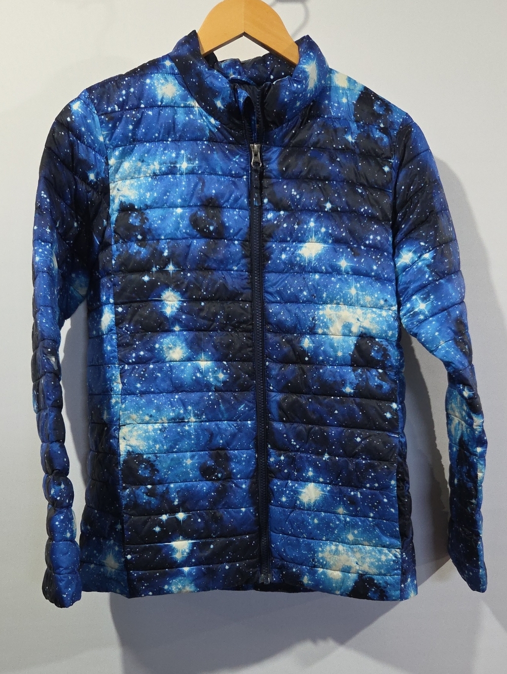 Lands' End Kids Blue Galaxy Print Puffer Jacket XL